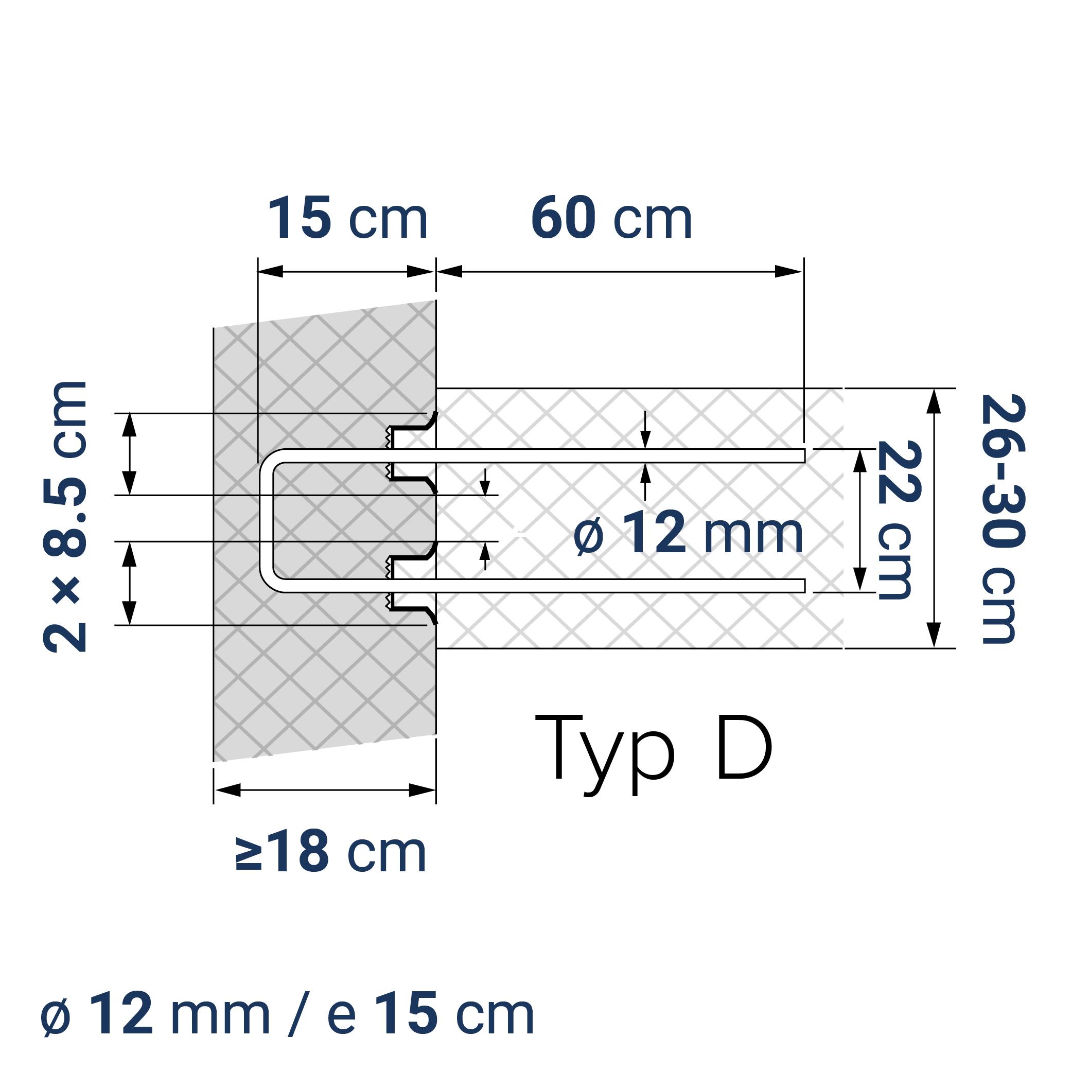 A433000780 7640324041681 BE-BOX® Bewehrungsbox Typ D22-12-15 h15 lü60 | Variante zu ACITOP 78 | 125 cm | 10.81 kg/m